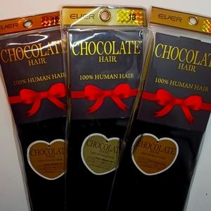 (3) 18" Color 1B- Everbeauty Chocolate Hair Yaki Wea